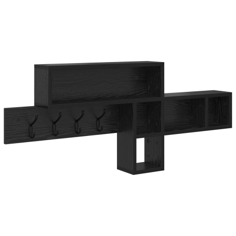 vidaXL Wandgemonteerde kapstok Zwart eiken 100 x 12 x 43.5 cm afbeelding2 - 1