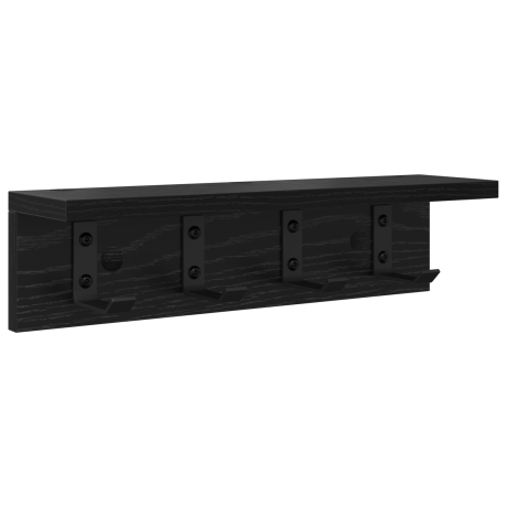 vidaXL Wandgemonteerde kapstok Zwart eiken 40 x 10.5 x 10.5 cm afbeelding2 - 1
