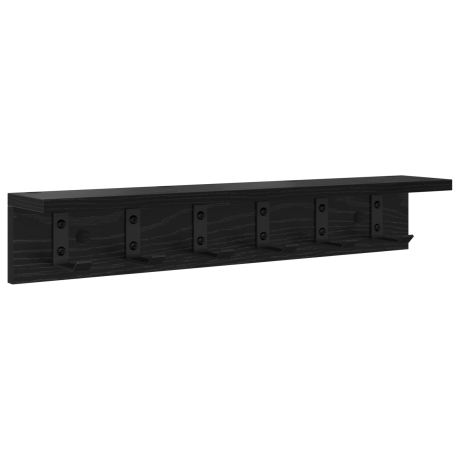 vidaXL Wandgemonteerde kapstok Zwart eiken 60 x 10.5 x 10.5 cm afbeelding2 - 1