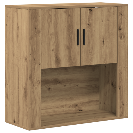 vidaXL Wandkast artisanaal eikenkleurig 80 x 33 x 80 cm Bewerkt hout afbeelding2 - 1