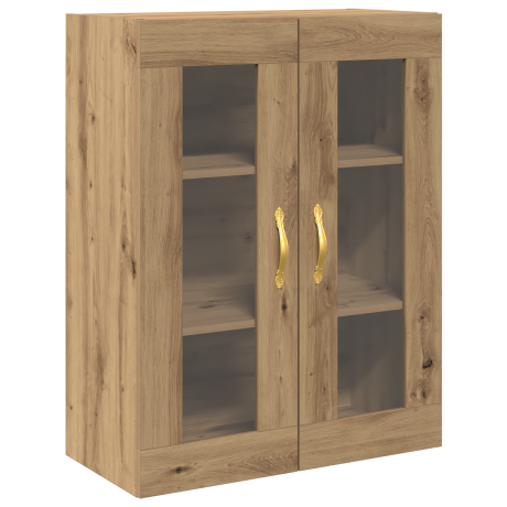 vidaXL Wandkast met glazen deuren 69,5x34x90 cm artisanaal eiken afbeelding2 - 1