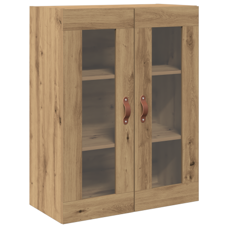 vidaXL Wandkast met glazen deuren 69,5x34x90 cm artisanaal eiken afbeelding2 - 1
