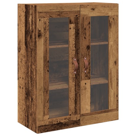 vidaXL Wandkast met glazen deuren 69,5x34x90 cm oud houtkleurig afbeelding2 - 1