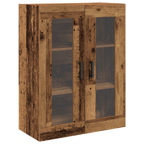 vidaXL Wandkast met glazen deuren 69,5x34x90 cm oud houtkleurig afbeelding2 - 1