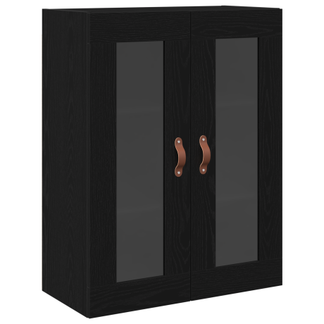 vidaXL Wandkast met glazen deuren 69,5x34x90 cm zwart eikenkleurig afbeelding2 - 1
