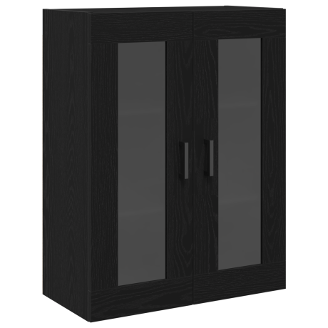 vidaXL Wandkast met glazen deuren 69,5x34x90 cm zwart eikenkleurig afbeelding2 - 1