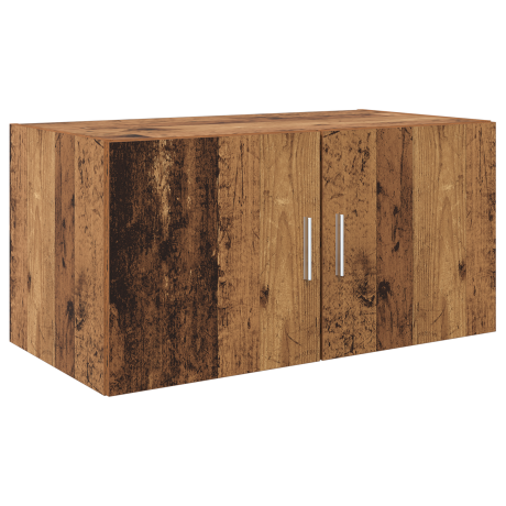 vidaXL Wandkast Wandgemonteerd met de deur Oud hout 80 x 42.5 x 40 cm Bewerkt hout afbeelding2 - 1