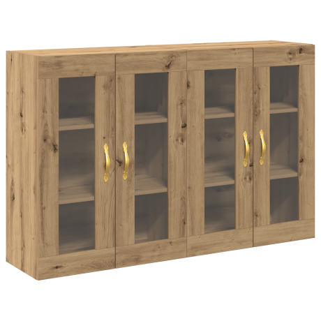vidaXL Wandkasten 2 st 69,5x34x90 cm bewerkt hout artisanaal eiken afbeelding2 - 1