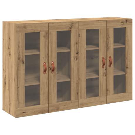 vidaXL Wandkasten 2 st 69,5x34x90 cm bewerkt hout artisanaal eiken afbeelding2 - 1