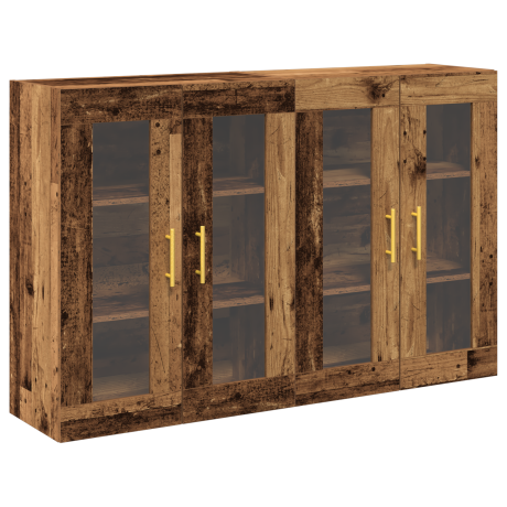 vidaXL Wandkasten 2 st 69,5x34x90 cm bewerkt hout oud houtkleurig afbeelding2 - 1