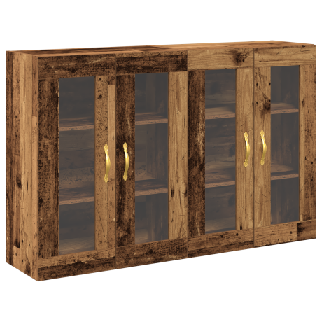 vidaXL Wandkasten 2 st 69,5x34x90 cm bewerkt hout oud houtkleurig afbeelding2 - 1
