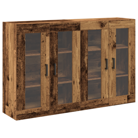 vidaXL Wandkasten 2 st 69,5x34x90 cm bewerkt hout oud houtkleurig afbeelding2 - 1