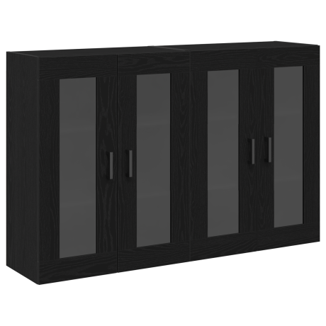 vidaXL Wandkasten 2 st 69,5x34x90 cm bewerkt hout zwart eikenkleurig afbeelding2 - 1