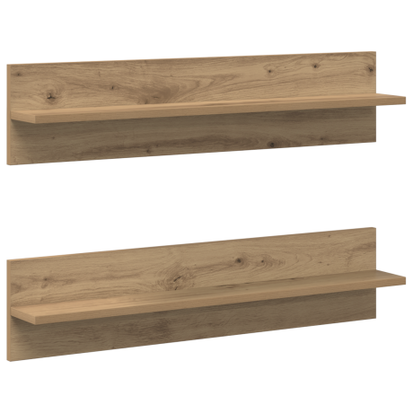 vidaXL Wandplanken 2 pcs Ambachtelijk eiken 80 x 11.5 x 18 cm afbeelding2 - 1