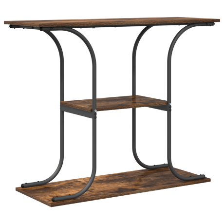 vidaXL Wandtafel Gerookt eiken 101 x 35 x 80.5 cm Bewerkt hout afbeelding2 - 1