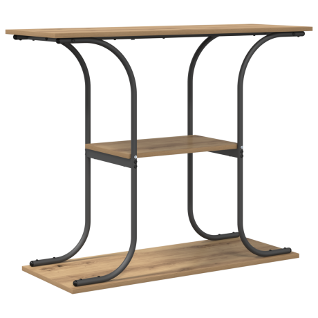 vidaXL Wandtafel met plank met opslag artisanaal eikenkleurig 101 x 35 x 80.5 cm afbeelding2 - 1