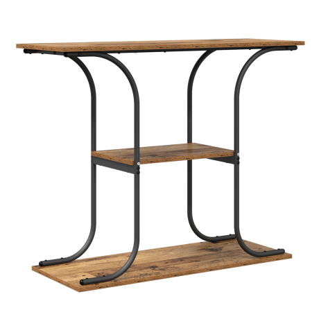 vidaXL Wandtafel met plank met opslag Oud hout 101 x 35 x 80.5 cm Bewerkt hout afbeelding2 - 1