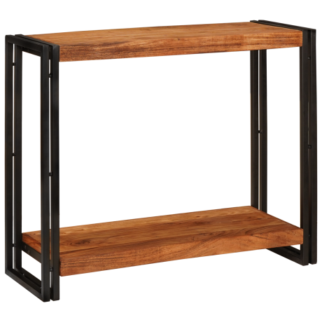 vidaXL Wandtafels met plank Bruin 90 x 33 x 75 cm Massief acaciahout afbeelding2 - 1