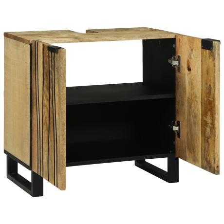 vidaXL Waskast 62x33x58 cm Massief Mango Hout en Engineered Hout afbeelding2 - 1