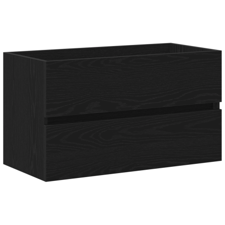 vidaXL Badkamertenk te kast Zwart Eiken 80 x 38,5 x 45 cm Bewerkt hout afbeelding2 - 1