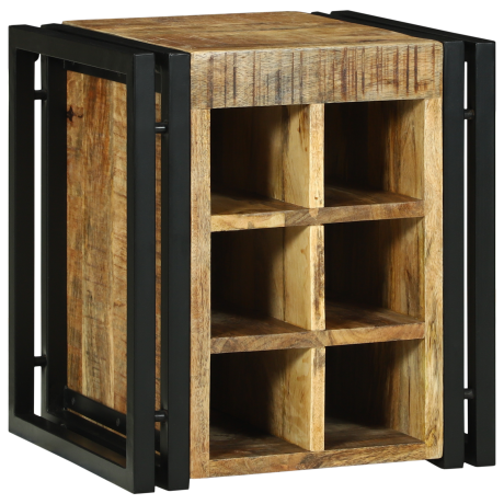 vidaXL Wijnrek 34,5 x 35 x 39 cm Massief Hout Ruw Mango afbeelding2 - 1