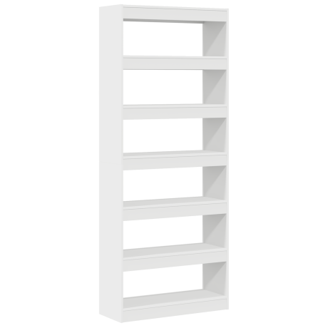 vidaXL Boekenkast met plank Wit 80 x 30 x 198 cm Bewerkt hout afbeelding2 - 1