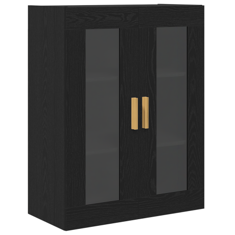 vidaXL Wandkast Zwart Eiken 69,5 x 34 x 90 cm Bewerkt hout afbeelding2 - 1