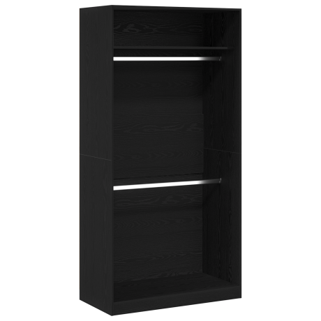 vidaXL Kledingkast Zwart Eiken 100 x 50 x 200 cm Bewerkt hout afbeelding2 - 1
