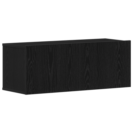 vidaXL Zwarte Eiken TV-meubel 80x30x30 cm Gemaakt van Engineered Wood afbeelding2 - 1