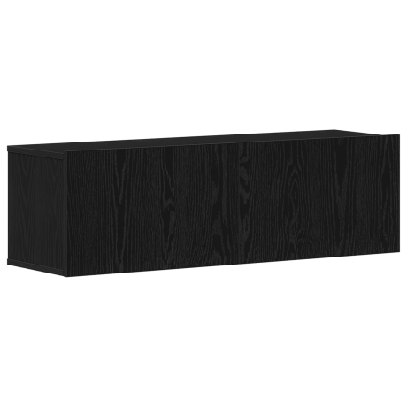 vidaXL TV-kast Zwart Eiken 100 x 30 x 30 cm Bewerkt hout afbeelding2 - 1