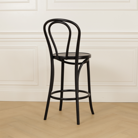 Vienna Thonet No. 18 houten barkruk black stained - 65 cm afbeelding2 - 1