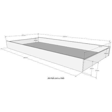 Vipack Bedlade Londen met melamine-oppervlak afbeelding2 - 1