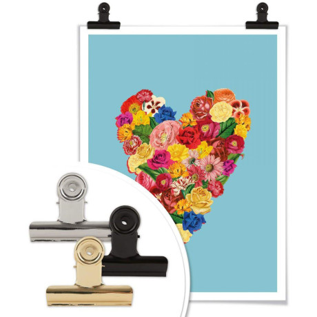 Wall-Art Poster Bloemen hart Poster zonder lijst (1 stuk) afbeelding2 - 1