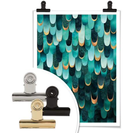 Wall-Art Poster Turquoise veren Poster zonder lijst (1 stuk) afbeelding2 - 1