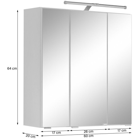 welltime Badkamerserie Avignon met 3d-spiegelkast met led-opzetlamp (3-delig) afbeelding2 - 1