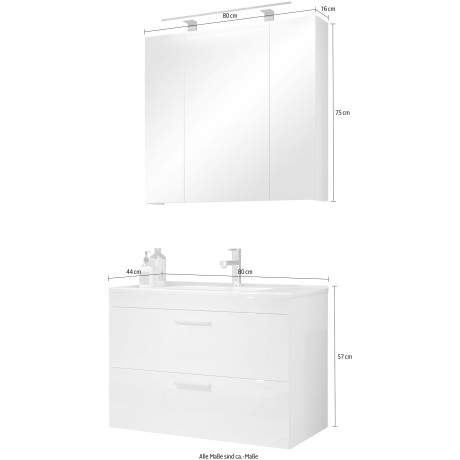 welltime Badmeubelset Dormoletto Badkamermeubelset, badkamer-set (2 stuks) afbeelding2 - 1