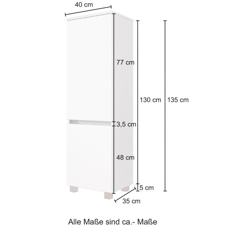 welltime Halfhoge kast Baabe Badkamermeubel, breedte 40 cm afbeelding2 - 1