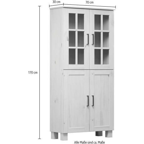 welltime Hoge kast Ulea Brede badkamerkast van massief hout - afmetingen (B/D/H) 70/30/170 cm (1 stuk) afbeelding2 - 1