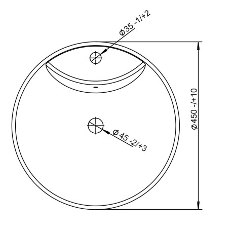 welltime Opzetwasbak Milano met overloop, rond, breedte 46 cm afbeelding2 - 1