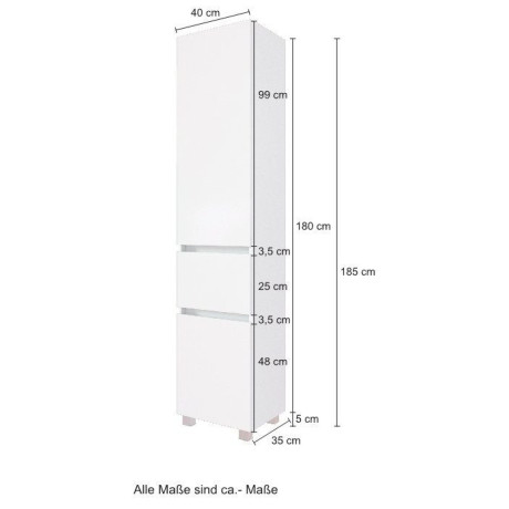 welltime Smalle kast Kaunas 40 cm breed, met laden, met soft-close functie afbeelding2 - 1