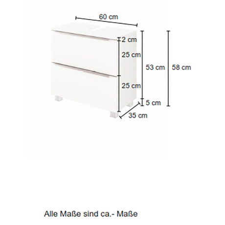 welltime Wastafelonderkast Matera Breedte 60 cm, met matte mdf-fronten en soft-closefunctie afbeelding2 - 1