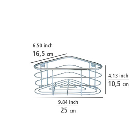 WENKO Badkamerrekje Trestina Hoekrek, van edelstaal afbeelding2 - 1