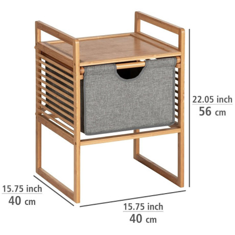 WENKO Bijzettafel Bahari BxDxH: 40x40x56 cm, gemaakt van bamboe afbeelding2 - 1