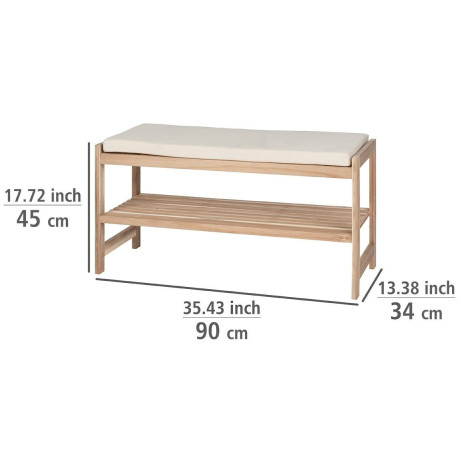 WENKO Schoenenbank Acina Bxdxh: 90x34x45 cm, van acaciahout afbeelding2 - 1