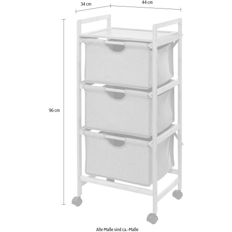 WENKO Trolley Bahari Badkamermeubel van bamboe afbeelding2 - 1