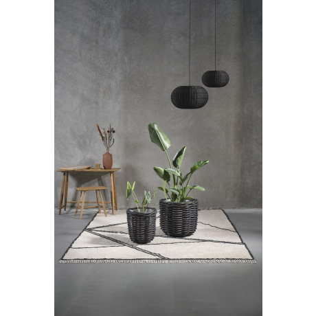 Werna rattan hanglamp zwart - 40,5 x 25 cm afbeelding2 - 1