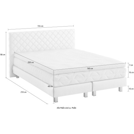 Westfalia Polsterbetten Boxspring Kunstleer, Bonnell-, koudschuim- & pocketvering selecteerbaar in H2, H3, H4 afbeelding2 - 1