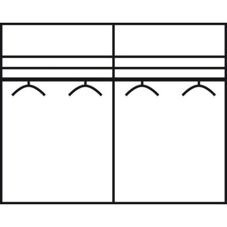 WIEMANN Kledingkast Kansas met spiegel en glas afbeelding2 - 1