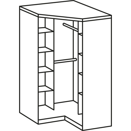 Wimex Hoekkledingkast Joker Hoekoplossing garderobe met 2 kledingstangen en 8 planken afbeelding2 - 1