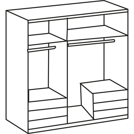 Wimex Kledingkast Niveau met glas- en spiegeldeuren afbeelding2 - 1